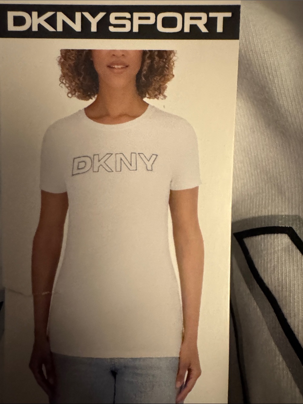 DKNY Sport White Short Sleeve Logo Tee